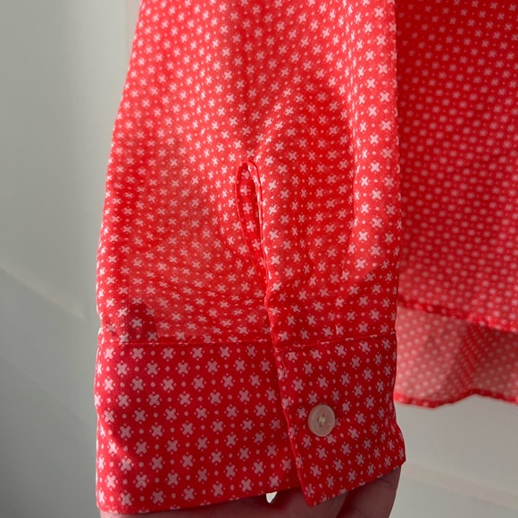 Old Navy Sheer Button Down Blouse Gorgeous Color! - Picture 2 of 7